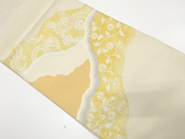 JAPANESE KIMONO / ANTIQUE FUKURO OBI / SILK / TSUZURE / WOVEN MICHINAGADORI